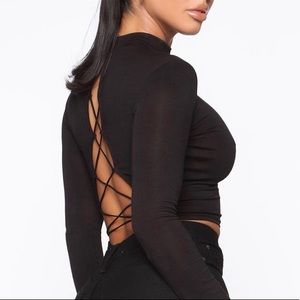 Crossed The Line With Me Knit Top - Black